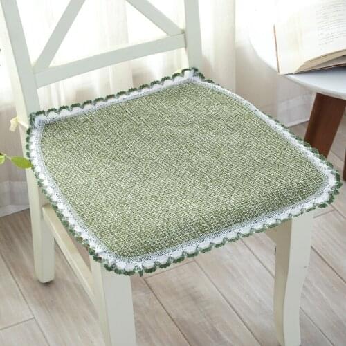 Office Computer Seat Cushions Four Seasons Chair Cushion Cotton And Linen Knitting Seat Mat Breathable Home Car Back Cushion