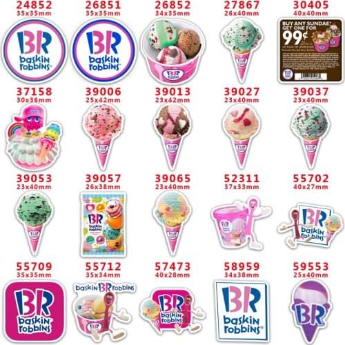 DIY Craft Supplies Sewing Accessories Cartoon BR Ice Cream Printed Planar Resins Mold 10 Pieces. PR-24852