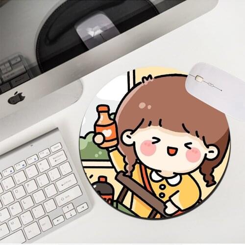 Drop Shipping Creativity Kawaii Girl Cartoon Pink Cute Mousepad Small Lovely Officenon-slip TableMat Placemat Mouse Pad for LOL