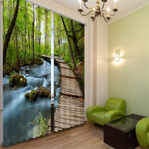 Customized Beautiful scenery Luxury 3D Blackout Window Curtain Drapes For Living room Bed room Hotel Wall Tapestry Cortinas