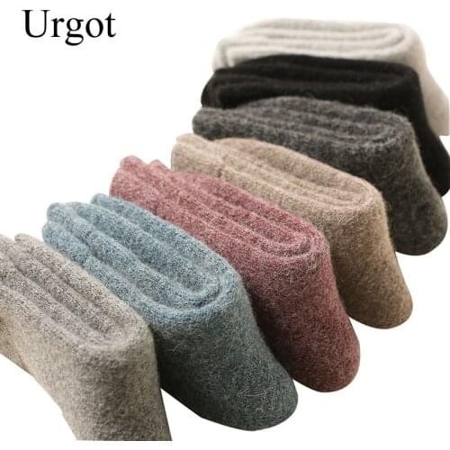 Urgot 5 Pairs/lot Wool Socks Men Women Winter Towel Cashmere Socks Sleep Warm Mens Socks Casual Fashion Calcetines Mujer Hombre