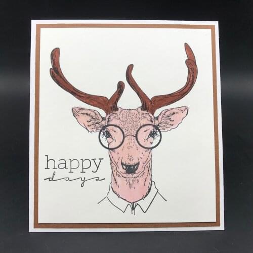 AZSG Gentleman Deer Clear Stamps For Scrapbooking DIY Clip Art /Card Making Decoration Stamps Crafts
