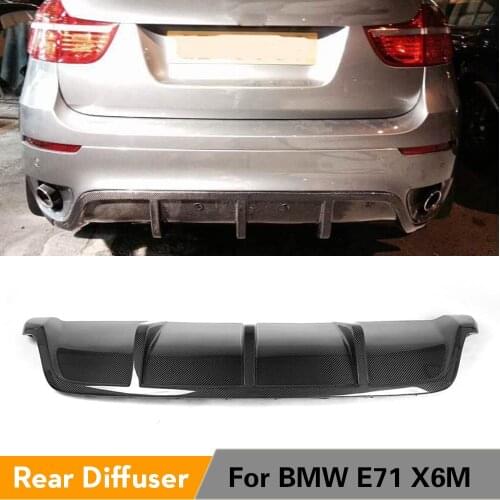 Carbon Fiber / FRP Black Rear Bumper Lip Diffuser Spoiler for BMW X6 E71 2008 - 2014