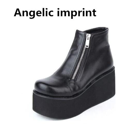 Angelic imprint woman mori girl lolita cosplay punk shoes lady high trifle heel pumps wedges women princess dress party shoes 47