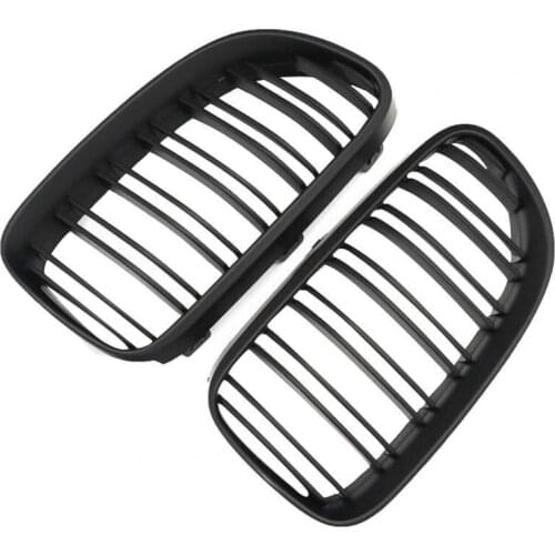 Carbon fiber BMW 3 Series E92 E93 Coupe 10-14 2Pcs double slat front kidney grille ABS material Racing Grills