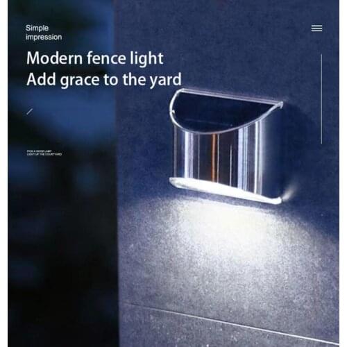 2PCS Solar Lamp Outdoor LED Wall Light Stainless Steel Waterproof Exterior Garden Decoration Corridor Stair Light For Yard