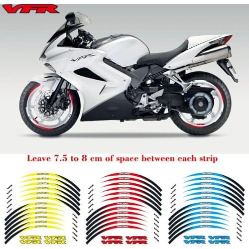 High quality Motorcycle front&Rear Edge Outer Rim Sticker Wheel Decals Reflective waterproof 17inch stickers For Honda VFR