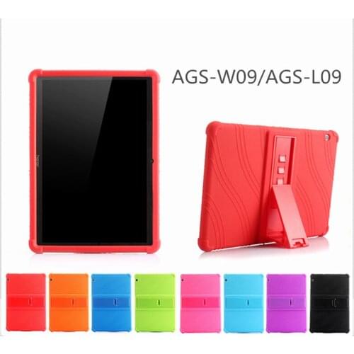 High Quality Soft Silicone Rubber Case Stand Function Skin Funda Cover For Huawei MediaPad T3 10 AGS-W09 AGS-L09 AGS-L03 Tablet