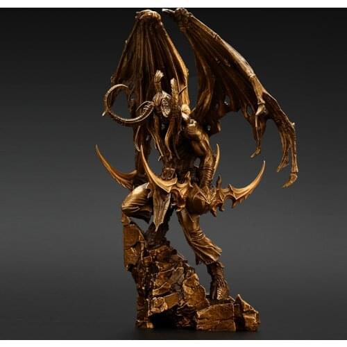 OGRM WOW Game Illidan Stormrage Mini Bronze Statue Living Room Decoration Statuette Collection Model Toys Birthday Gifts For Men