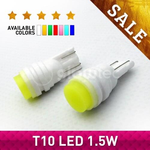1pc 12V T10 194 168 W5W 1.5W Ceramic 1 COB Shell Super Bright White Car Auto Wedge Side Lights Lamp Bulb GLOWTEC