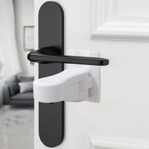 1Pc Baby Safety Lock Door Lever Lock Safety Child Proof Doors Adhesive Lever Handle Compatible With Standard