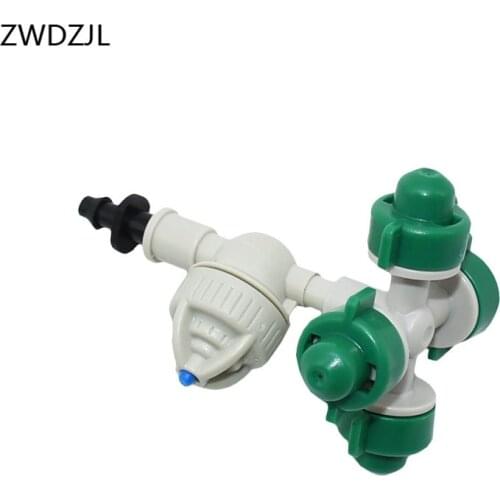 Watering & irrigation cross Atomizing water nozzle 1/4" Drippers 4-way Sprinkler water mist Drip System adapter 1pcs