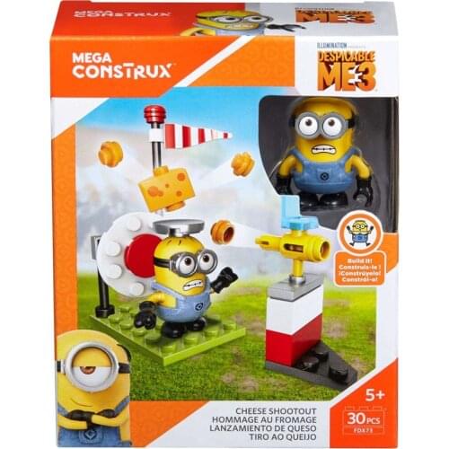 Mega Construx Despicable Me 3 Cheese Shootout Buildable Se 30pcs/pzs -5years old Children Toys Festival Christmas Gift