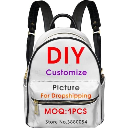 3D Custom Image Logo Mini Backpack For Women 2021 Luxury School For Teenagers Girl Female Dropshipping Bags Lady