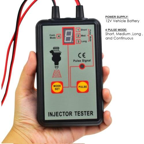 4 Pulse Modes Automotive Fuel Injector Tester Fuel Pressure Signal Indicator Diagnostic Tool 12V Testing Tool Gauge