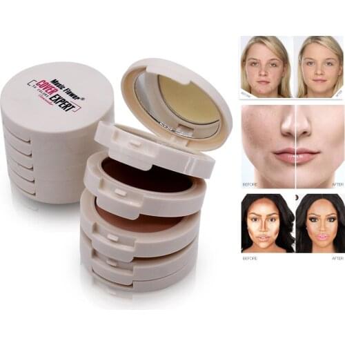Music Flower Brand 5 in 1 Concealer Contouring Makeup Palette Foundation Base Face Corrector Bronzer Contour Compact Powder