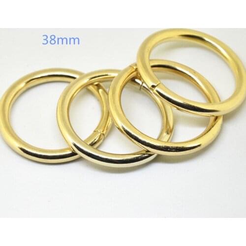 50pcs/lot 38mm 1.5''Gold Metal O Ring Backpack connector Harness Bag Parts DIY Accessories Sewing handmade manual buckle