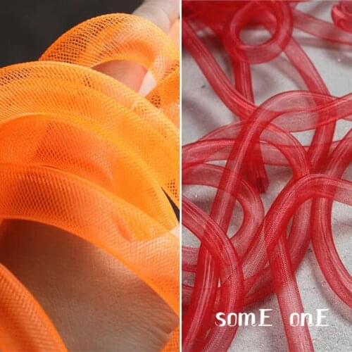 Elastic pipe accessories Red Orange Warping shape DIY Wedding decoration Skirt modelling design Designer Fabric