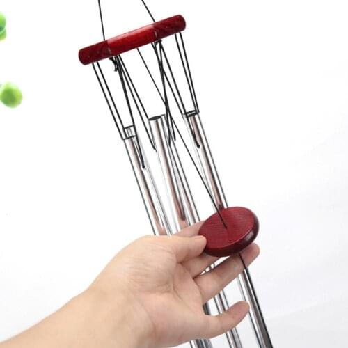 Aluminium Tube Wind Chime Wood Metal Retro Wind Chime Outdoor Garden Porch Balcony Home Decor Ornament Hanging Decorations