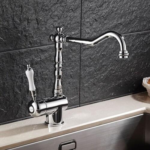 Free shipping promotion single holder kitchen faucet with high quality solid brass kitchen sink faucet of hot cold water tap