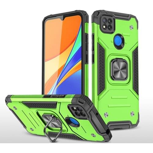 For Redmi 9C NFC Case for Xiaomi Redmi 9C Armor Military Shockproof Metal Holder Magnet Protective Case Cover for Redmi 9 C NFC