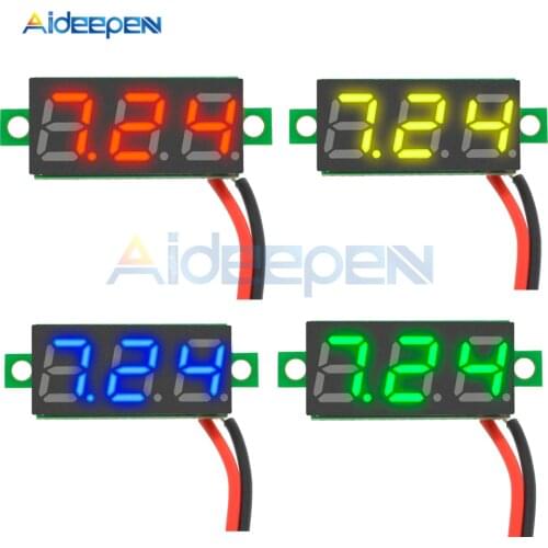 0.28 inch DC 2.5-30V Mini Digital Voltmeter Voltage Tester Meter LED Screen Electronic Parts Accessories Red Yellow Blue Green