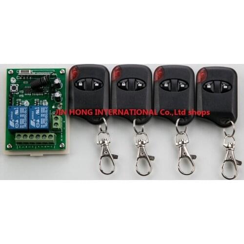 DC12V 2CH Wireless Remote Control Switch System teleswitch 1& Receiver + 4& cat eye Transmitters for Appliances Gate Garage Door