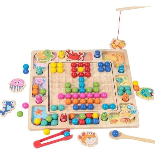 Wooden Montessori Kids Toys Hands Brain Training Clip Beads Puzzle Board Math Game Baby Early Educational Toy For Children Gifts