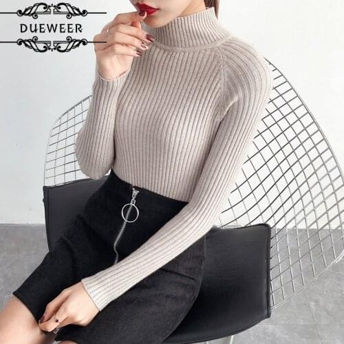 Pullovers Knitted Turtleneck Women Thicker Solid Color Pullover Womens Simple Trendy Elegant Korean Style Top All-match Leisure