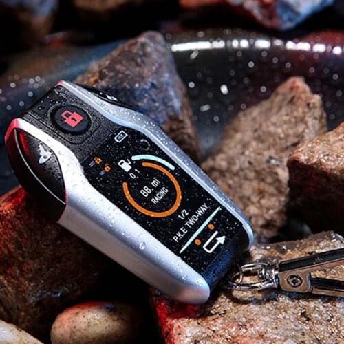 2 Two Way Motorcycle Alarm System Scooter Anti-Theft Burglary Alarm Remote Engine Start Stop Remote Locating Emergency Disarm