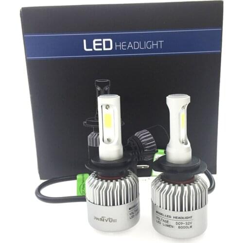 2PC H4 LED H7 H11 H8 9006 HB4 COB S2 Car Headlight 72W 8000LM Auto High Low Beam Bulb All In One Automobile Lamp 6500K for BMW