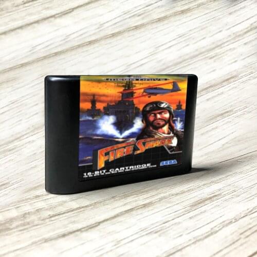 Fire Shark - EUR Label Flashkit MD Electroless Gold PCB Card forSega Genesis Megadrive Video Game Console