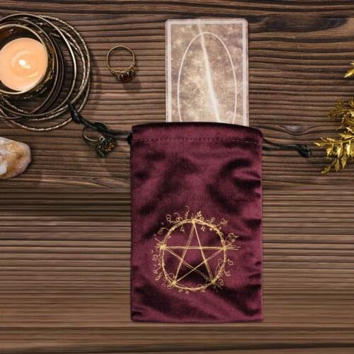 Hot Sale Velvet Tarot Card Storage Bag Board Game Card Mini Drawstring Package Board Game Tarot Storage Bag