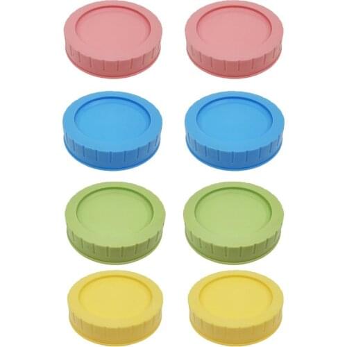 Hot 8pcs 70MM Round Food Grade Colored Storage Lids Suitable For Jars Leak-proof And Scratch-proof Surface Cup Sealed Lids