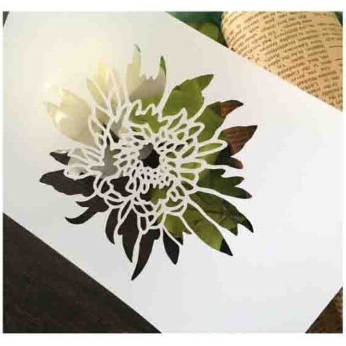Chrysanthemum Scrapbooking tool card DIY album masking spray painted template drawing stencils laser cut templates 80711155