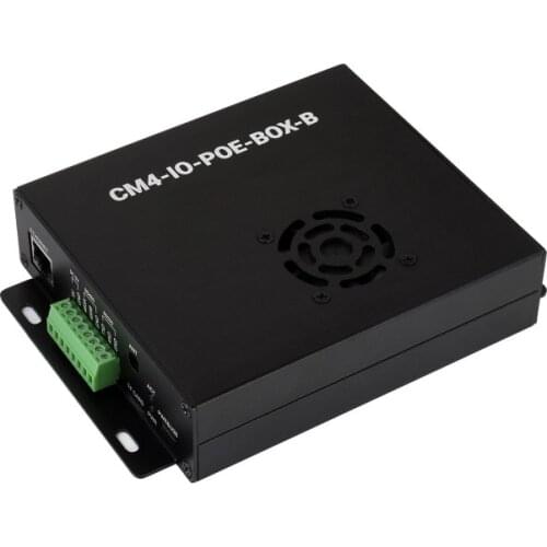 PoE Mini-Computer Type B Based on Raspberry Pi CM4 Compute Module 4 (NOT Included), Metal Case, With Cooling Fan
