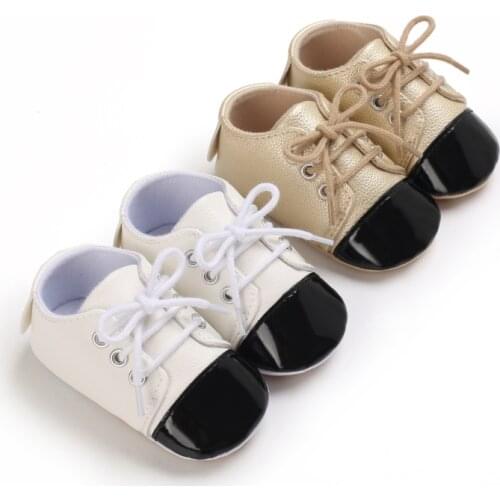 New Fashion Leather Boy And Girl Shoes Color Matching Children Rubber Sole Anti Slip First Generation Walker Baby Newborn 0-18M