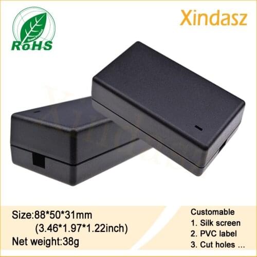 KS-1202C 2pcs/Lot)88*50*31mm Black plastic enclosures junction box plastic box electronics