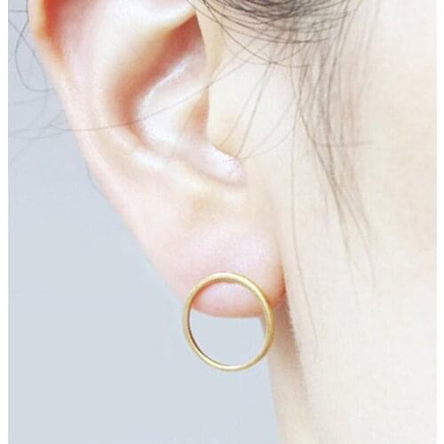 Cute Small Fine Geometric Earrings For Men Women Girls Moon Star Round Triangle Stud Earring Jewelry Gift Accesorios de joyería