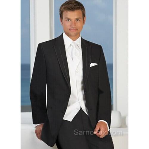 Groom Coat Wedding Suits For Men Black Mens Wear Wedding Groom Tuxedo, Tailored 4 Piece Suit Black Wedding Tuxedos For Men