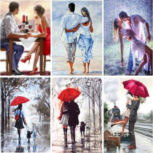 Full square/circular landscape 5D DIY diamond painting couple diamond embroidery cross stitch mosaic picture home decoration gif