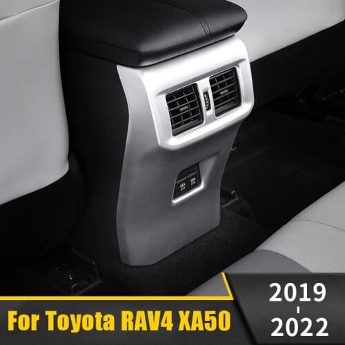 For Toyota RAV4 RAV 4 2019 2020 2021 XA50 ABS Car Rear Air Conditioning Vent Outlet Frame Cover Trim Car Sticker Accessories