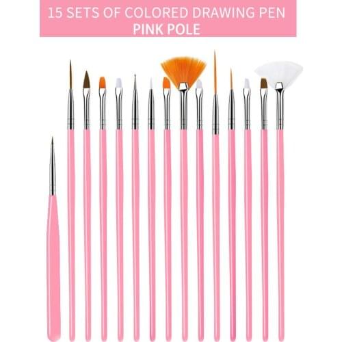 Nail Brush For Manicure Gel Brush For Nail Art 15Pcs/Set Ombre Nail Brushes For Gradient For Gel Nail Polish Painting Drawing