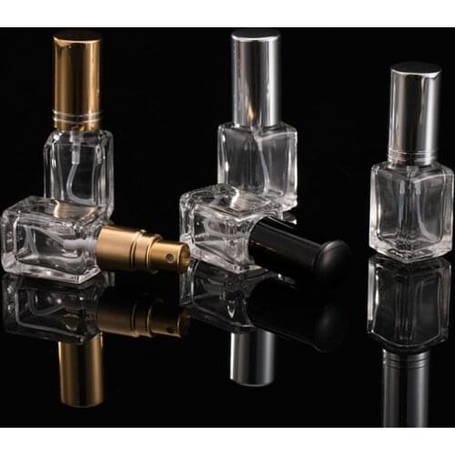 New 5ml Square Fine Mist Spray Glass Perfume Bottle Travel Portable Empty Fragrance Container LX3401