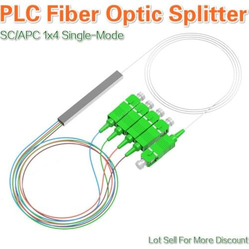 1to4 Single Mode SC/APC 0.9mm Mini Steel 1*4 Fiber Planar Lightwave Circuit Connector 5/10/20Pcs Lot Optic PLC Splitter