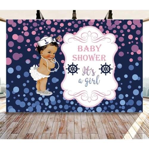 Pirate Girl Baby Shower Photography Backdrops Polka Dots Bokeh Princess Birthday Photo Background Home Decor