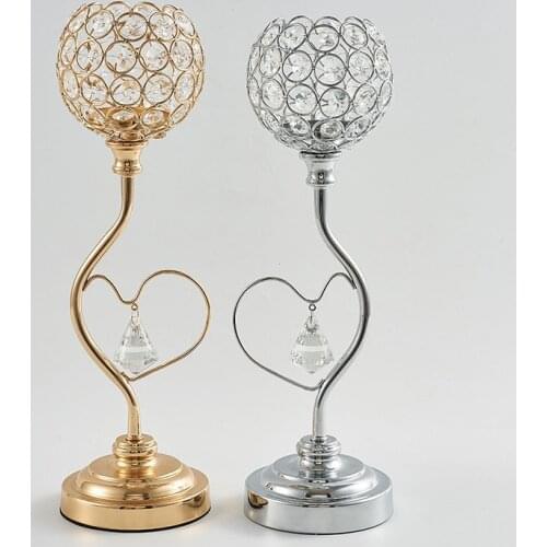 Popular Nordic vintage candlestick Christmas electroplating iron 35x11cm candlestick creative heart-shaped hollow candlestick