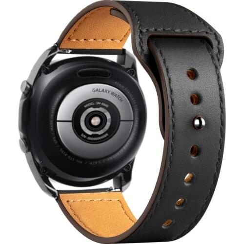 20/22mm Leather Band For Samsung Galaxy watch 3 45/42/46mm correa Active 2/Gear S3 Frontier bracelet Huawei GT/2/2e/Pro strap