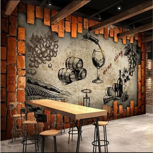 Beibehang Retro Wine Storehouse Cellar Manor Wine House Mural Custom Made Large and Medium Mural Silk Wallpaper papel de parede