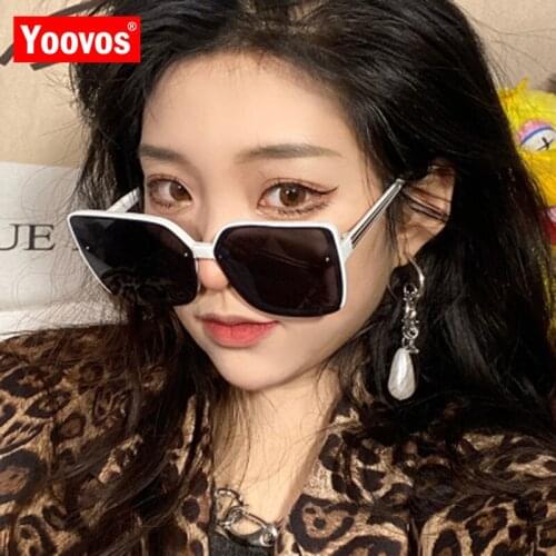Yoovos Square Women Sunglasses Oversized Sun Glasses For Women Retro Eyewear Brand Designer Sunglasses Women Big Frame Glasses